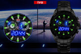 TVG Men Watch 2017 Quartz Wrist Watches Dress Male LED Clock Famous Luxury Brand Stainless Steel Quartz-watch Relogio Gift Boxes