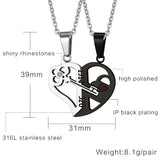 Vnox Key & Lock Heart Shape Necklace for Women Men Pendant Couple Necklaces Lover Friendship Jewelry 2pcs/ sets-FOREVER KRN