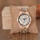 BOBOBIRD Tatto Print Wooden Watches Mens All Maple Wood Quartz Wristwatch in Wooden Box