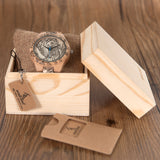 BOBOBIRD Tatto Print Wooden Watches Mens All Maple Wood Quartz Wristwatch in Wooden Box