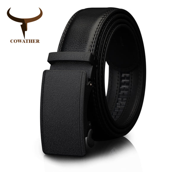 COWATHER Men's Belt Automatic Ratchet Buckle with Cow Genuine Leather Belts for Men cinto luxury brand Wide 110-130cm length-CINTURONES-FOREVER KRN