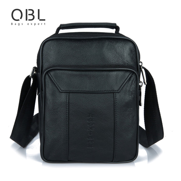 QiBoLu 2017 Cow Genuine Leather Bags Men Shoulder Crossbody Messenger Bags for Man Business Sacoche Homme Bolsa Masculina MBA38-MOCHILAS Y BOLSOS-FOREVER KRN