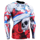 Men's MMA Compression Shirts Rashguard Fitness Long Sleeves 3D Prints Joggers Base Layer Skin Tight Tops Weight Elasticity-PLAYERAS-FOREVER KRN