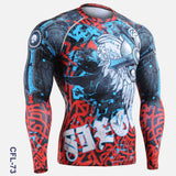 Men's MMA Compression Shirts Rashguard Fitness Long Sleeves 3D Prints Joggers Base Layer Skin Tight Tops Weight Elasticity-PLAYERAS-FOREVER KRN