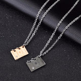 Fashion Jewelry Never Fade Stainless Steel "Love Story Book" Couple Pendant for Lovers-COLLARES-FOREVER KRN