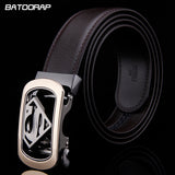 [BATOORAP]2017 Mens Luxury Brand Belt Belts Superman Automatic Buckle Genuine Leather Belt Men Accessories Casual Waist Belt New