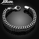 2017 mens bracelets & Bangles 5*12mm 316L Stainless Steel Wrist Band Hand Chain Jewelry Gift pulseira-BRACELETS-FOREVER KRN