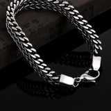 2017 mens bracelets & Bangles 5*12mm 316L Stainless Steel Wrist Band Hand Chain Jewelry Gift pulseira-BRACELETS-FOREVER KRN