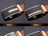 New 2017 High quality real leather belt men Automatic belts luxury Brand Fashion brand designer belts men Silver black belt