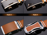 New 2017 High quality real leather belt men Automatic belts luxury Brand Fashion brand designer belts men Silver black belt