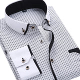 2017 Men Fashion Casual Long Sleeved Printed shirt Slim Fit Male Social Business Dress Shirt Brand Men Clothing Soft Comfortable-CAMISAS-FOREVER KRN