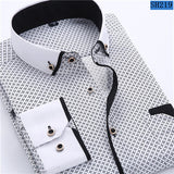 2017 Men Fashion Casual Long Sleeved Printed shirt Slim Fit Male Social Business Dress Shirt Brand Men Clothing Soft Comfortable-CAMISAS-FOREVER KRN