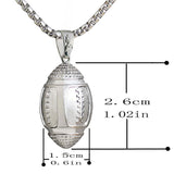 3D American Football Ball Pendant Necklace Men Sports Charm Football Games Necklace Hip Hop Jewelry Stainless Steel Chain-COLLARES-FOREVER KRN