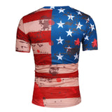 Male 2017 Brand Short Sleeve American Flag 3D Digital Print T Shirt O-Neck Slim Men T-Shirt Tops Fashion Mens Tee Shirt T Shirts-PLAYERAS-FOREVER KRN