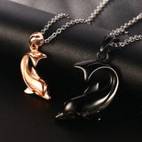 Vnox Cute Dolphin Couple Necklaces for Women Men Stainless Steel Necklaces 20" Chain Daily Jewelry-FOREVER KRN