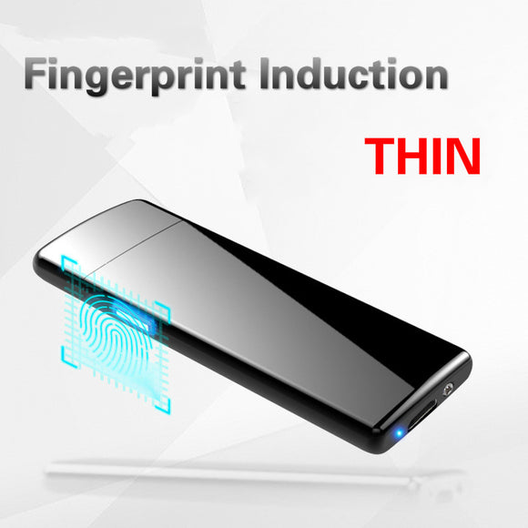 Latest Ultra-thin Fingerprint Touch Sensor Cigarette Lighter Rechargeable USB Charging Lighter Spare Electric Wire