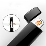 Latest Ultra-thin Fingerprint Touch Sensor Cigarette Lighter Rechargeable USB Charging Lighter Spare Electric Wire