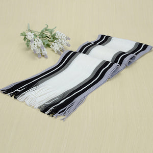 Winter designer scarf men striped cotton scarf female & male brand shawl wrap knit cashmere bufandas Striped scarf with tassels-BUFANDA-FOREVER KRN