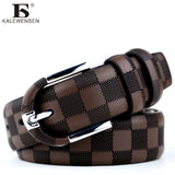 2017 fashionable mens belts pin buckle branded belts for men genuine leather black brown 3.5cm belt pants ceinture homme LJ027