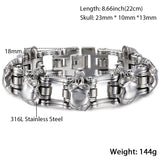 Trendsmax Biker Mens Bracelet 316L Stainless Steel Chain Wristband Punk Skulls Buddha Lion Motorcycle Link HBM66-BRACELETS-FOREVER KRN