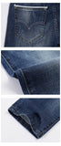 KSTUN Men Jeans Business Casual Thin Summer Straight Slim Fit Blue Jeans Stretch Denim Pants Trousers Classic Cowboys Young Man