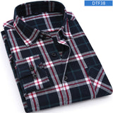 Men Flannel Plaid Shirt 100% Cotton 2017 Spring Autumn Casual Long Sleeve Shirt Soft Comfort Slim Fit Styles Brand Man Clothes-CAMISAS-FOREVER KRN