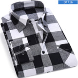 Men Flannel Plaid Shirt 100% Cotton 2017 Spring Autumn Casual Long Sleeve Shirt Soft Comfort Slim Fit Styles Brand Man Clothes-CAMISAS-FOREVER KRN