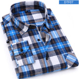 Men Flannel Plaid Shirt 100% Cotton 2017 Spring Autumn Casual Long Sleeve Shirt Soft Comfort Slim Fit Styles Brand Man Clothes-CAMISAS-FOREVER KRN