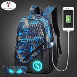 Raged Sheep Student Backpack School Bags Boys Luminous Animation USB Backpack Charge Changeover Joint Teenager Computer Bag-MOCHILAS Y BOLSOS-FOREVER KRN