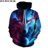 Hot Sale Brand Wolf Printed Hoodies Men 3D Sweatshirt Quality Plus size Pullover Novelty 6XL Streetwear Male Hooded Jacket-SUDADERAS-FOREVER KRN