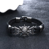 2017 Skeleton Skull Star Eye Punk Gothic Rock Leather Belt Buckle Bracelets For Women Men Bracelets & Bangles-BRACELETS-FOREVER KRN