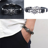 2017 Skeleton Skull Star Eye Punk Gothic Rock Leather Belt Buckle Bracelets For Women Men Bracelets & Bangles-BRACELETS-FOREVER KRN