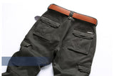 2017 Fleece Warm Winter Cargo Pants Men Casual Loose Multi-pocket Men's Clothes Military Army Green Khaki Pants   237