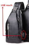 2017 new arrived Men's casual Shoulder PU leather Crossbody Bags travel Chest pack Messenger bag With USB Interface-MOCHILAS Y BOLSOS-FOREVER KRN