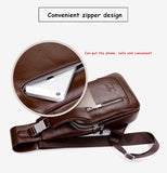 2017 new arrived Men's casual Shoulder PU leather Crossbody Bags travel Chest pack Messenger bag With USB Interface-MOCHILAS Y BOLSOS-FOREVER KRN