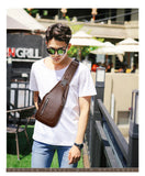 2017 new arrived Men's casual Shoulder PU leather Crossbody Bags travel Chest pack Messenger bag With USB Interface-MOCHILAS Y BOLSOS-FOREVER KRN