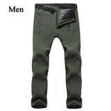 LOMAIYI Stretch Waterproof Casual Pants Men Winter Warm Fleece Shark Skin Trousers Male Black Sweatpants Men's Work Pants,AM054