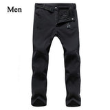 LOMAIYI Stretch Waterproof Casual Pants Men Winter Warm Fleece Shark Skin Trousers Male Black Sweatpants Men's Work Pants,AM054