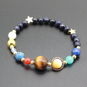 Universe Galaxy the Eight Planets in the Solar System Guardian Star Natural Stone Beads Bracelet Bangle for Women & Men Gift-BRACELETS-FOREVER KRN