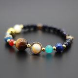 Universe Galaxy the Eight Planets in the Solar System Guardian Star Natural Stone Beads Bracelet Bangle for Women & Men Gift-BRACELETS-FOREVER KRN