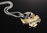 Vnox Eagle Necklace Pendant for Men Stainless Steel Metal LIVE TO RIDE Punk Jewelry-FOREVER KRN