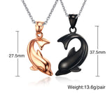 Vnox Cute Dolphin Couple Necklaces for Women Men Stainless Steel Necklaces 20" Chain Daily Jewelry-FOREVER KRN