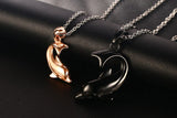 Vnox Cute Dolphin Couple Necklaces for Women Men Stainless Steel Necklaces 20" Chain Daily Jewelry-FOREVER KRN