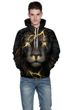 ConMotion Yellow Lightning Lion Print Men's Hooded Sweatshirt Hoodies-SUDADERAS-FOREVER KRN