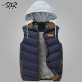 2017 Brand Men Winter Jackets Casual Thick Vests Men Sleeveless Hoodie Coats Male Warm Cotton-Padded Waistcoat Colete Masculino-VEST-FOREVER KRN