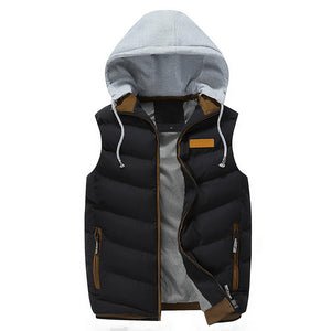 2017 Brand Men Winter Jackets Casual Thick Vests Men Sleeveless Hoodie Coats Male Warm Cotton-Padded Waistcoat Colete Masculino-VEST-FOREVER KRN