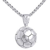 3D American Football Ball Pendant Necklace Men Sports Charm Football Games Necklace Hip Hop Jewelry Stainless Steel Chain-COLLARES-FOREVER KRN