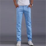 Business Casual Style Pants 9 Colors Spring Summer winter Men Cotton Slim Straight Trousers Casual Pants Multicolor Men Pants