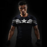 Short Sleeve 3D T Shirt Men T-Shirt Male Crossfit Tops Captain America Superhero Superman tshirt Men Fitness Compression Shirt-PLAYERAS-FOREVER KRN