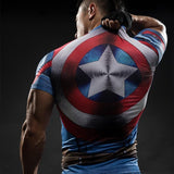 Short Sleeve 3D T Shirt Men T-Shirt Male Crossfit Tops Captain America Superhero Superman tshirt Men Fitness Compression Shirt-PLAYERAS-FOREVER KRN